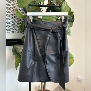 ELOQUII | Size 20 Faux Leather Mini Skirt With Belt